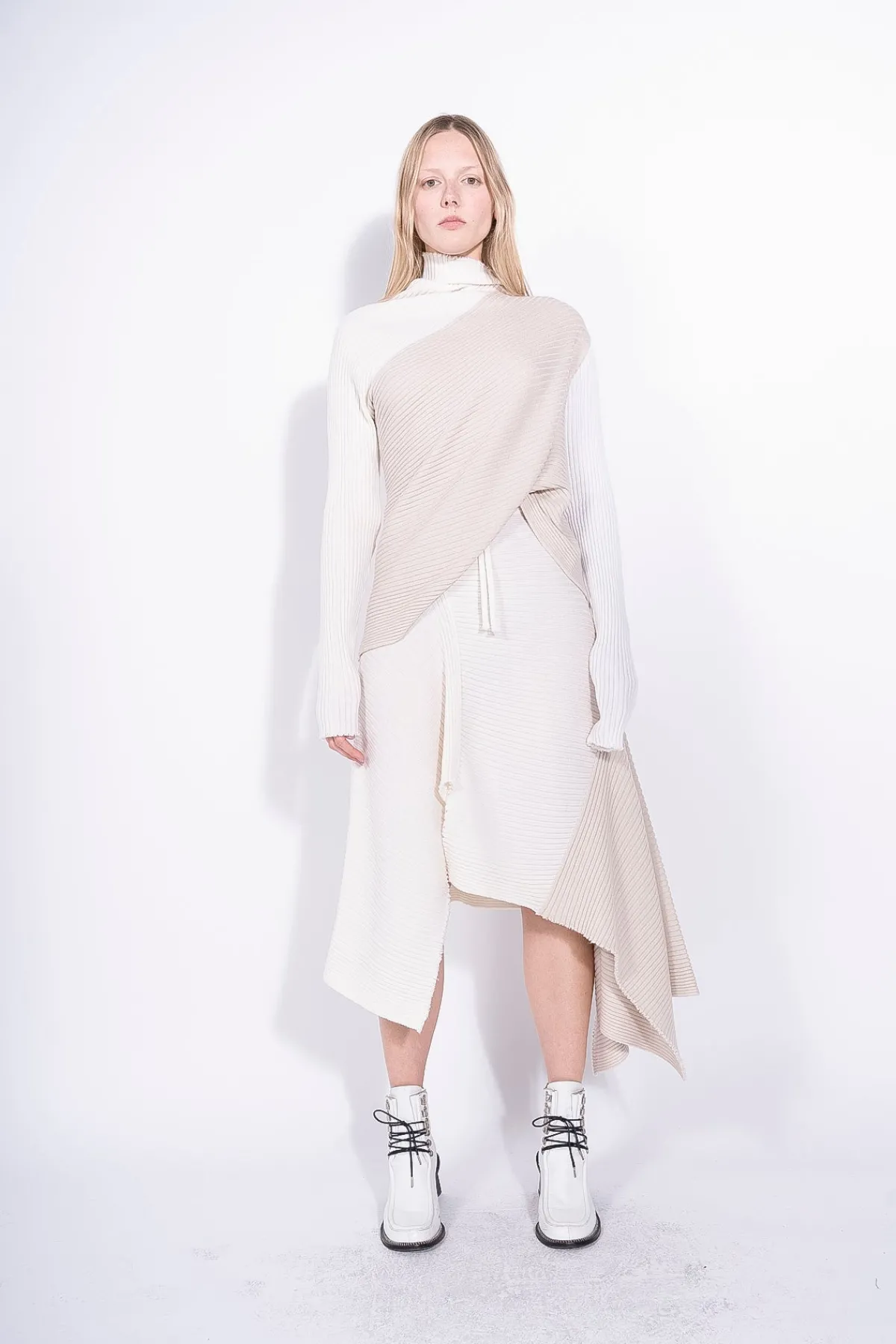 Women Marques ' Almeida PATCHWORK DRAPED JUMPER IN MERINO KNIT