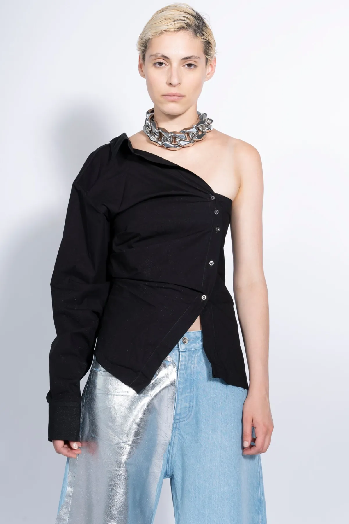 Women Marques ' Almeida ONE SHOULDER DRAPED SHIRT
