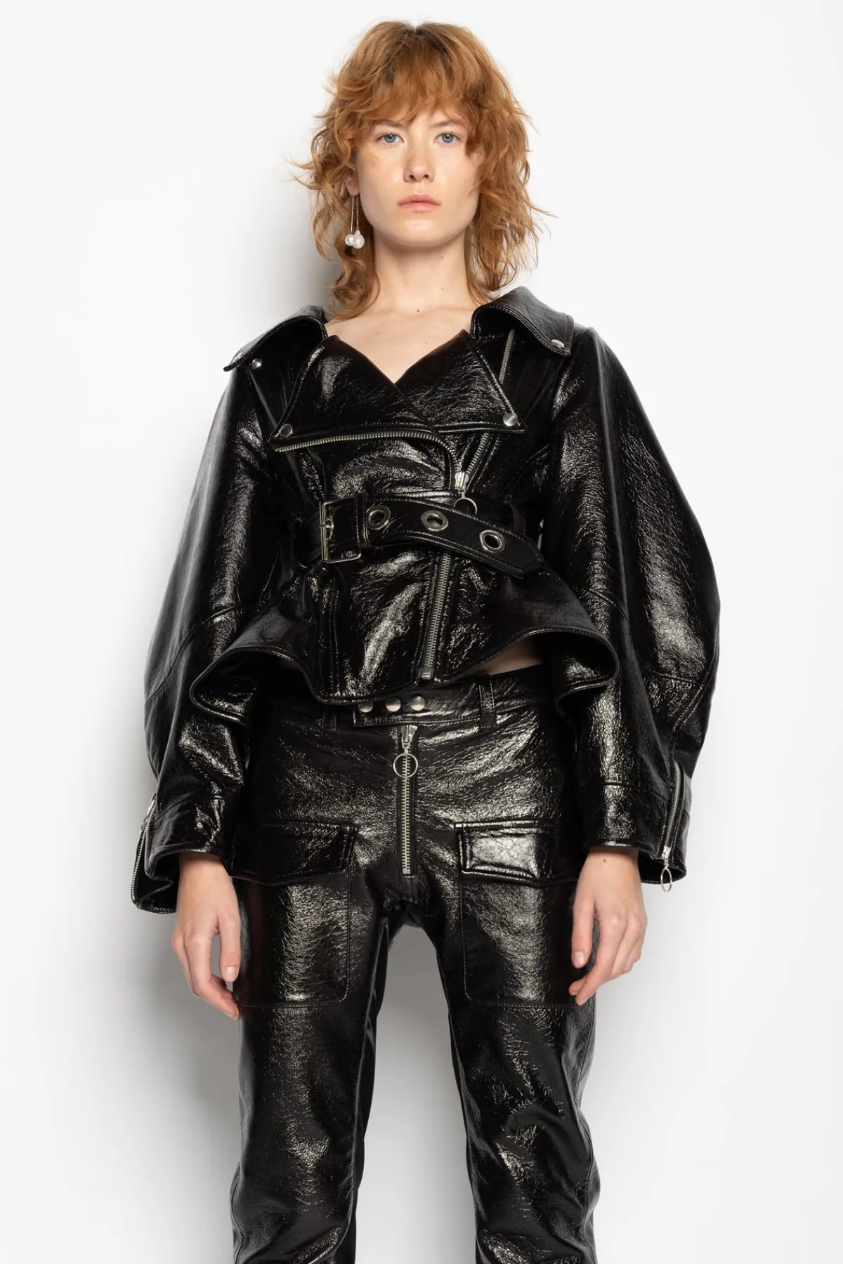 Women Marques ' Almeida POINTY NECK LEATHER JACKET