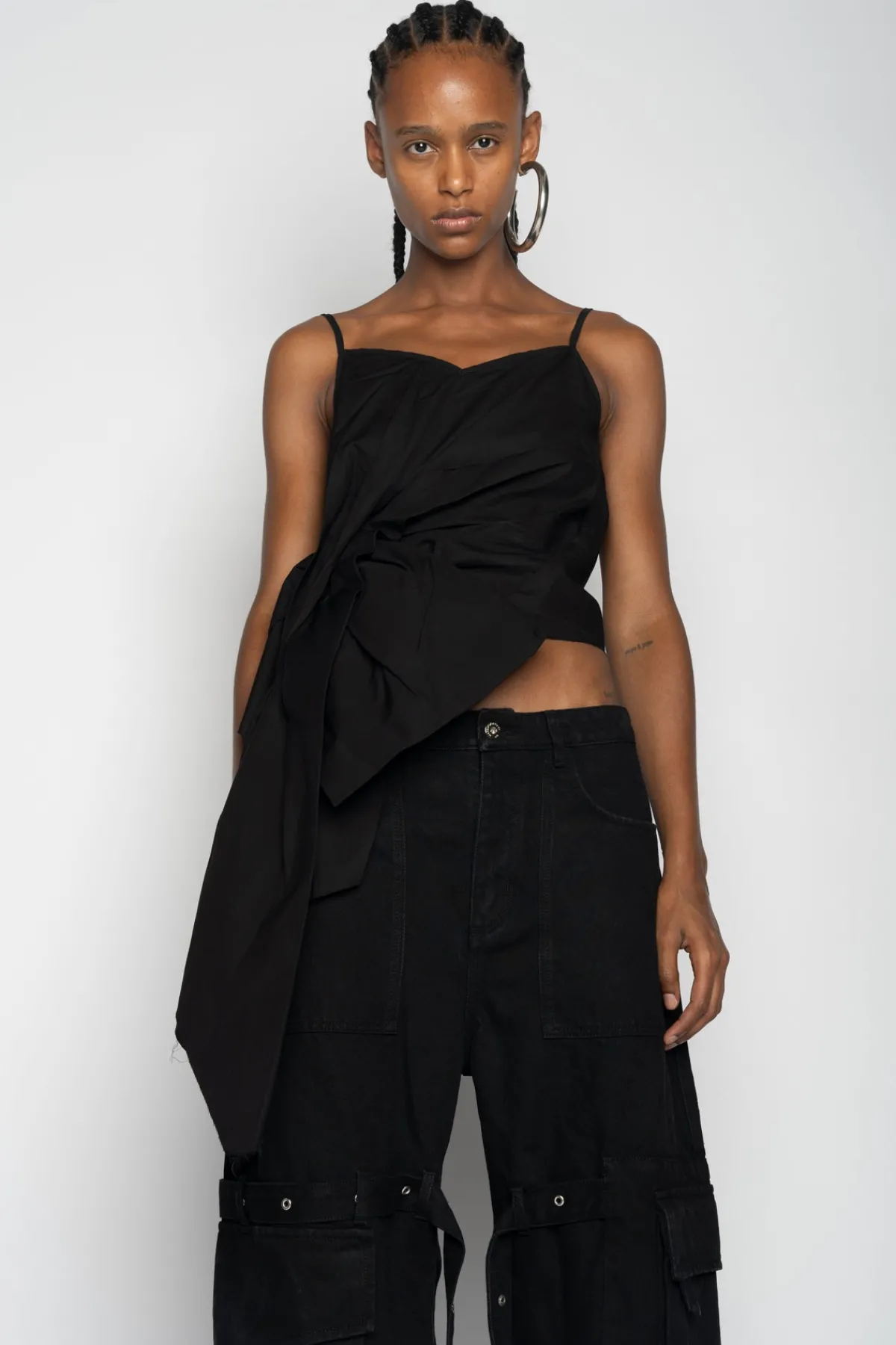 Women Marques ' Almeida STRAP TOP WITH SIDE DRAPE