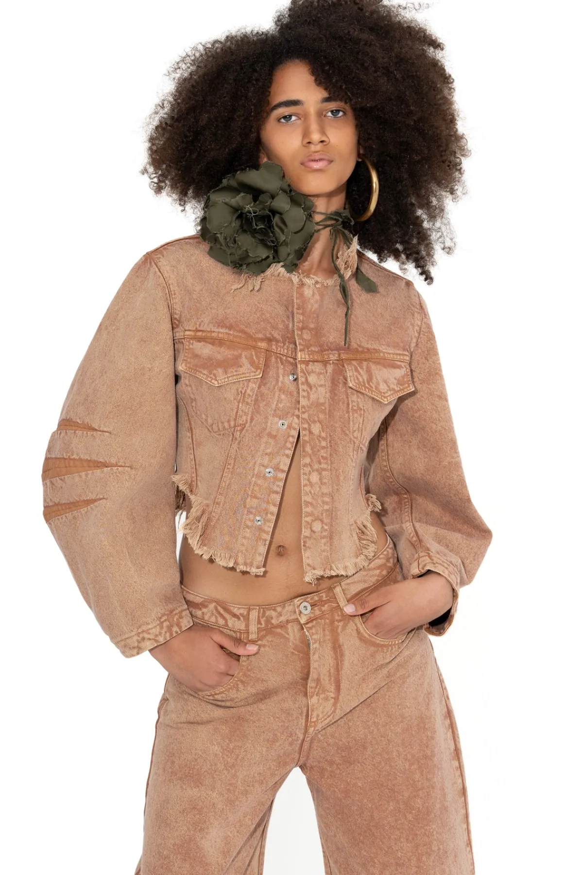 Women Marques ' Almeida ROUND SLEEVE CROPPED JACKET