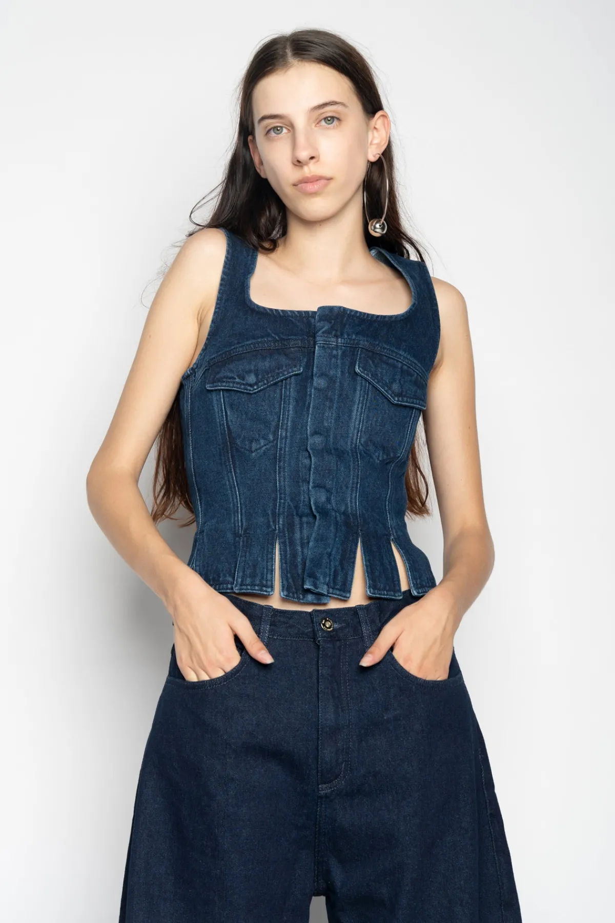 Women Marques ' Almeida DENIM CORSET IN BLUE