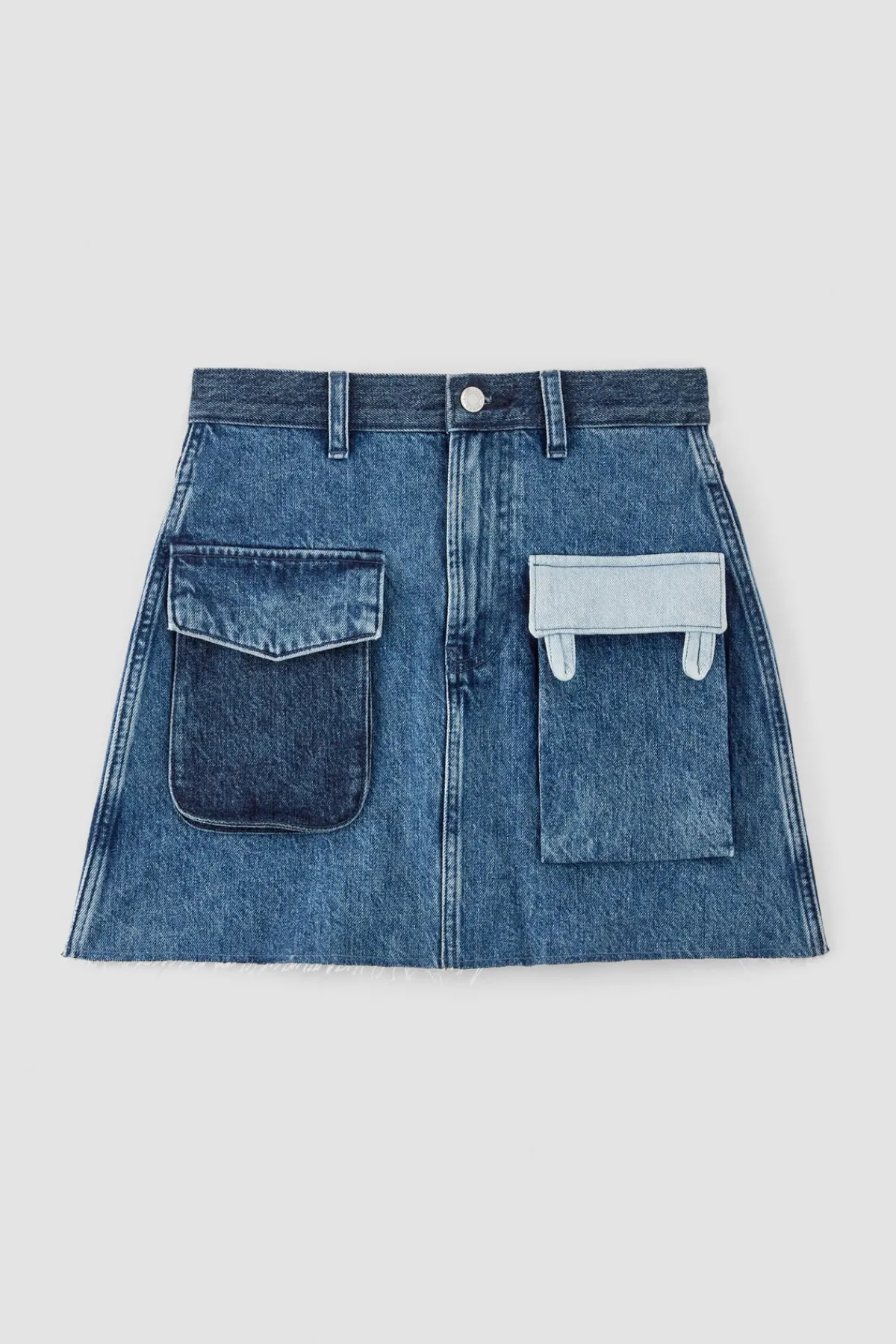 Women Marques ' Almeida DENIM PATCHWORK MINI SKIRT