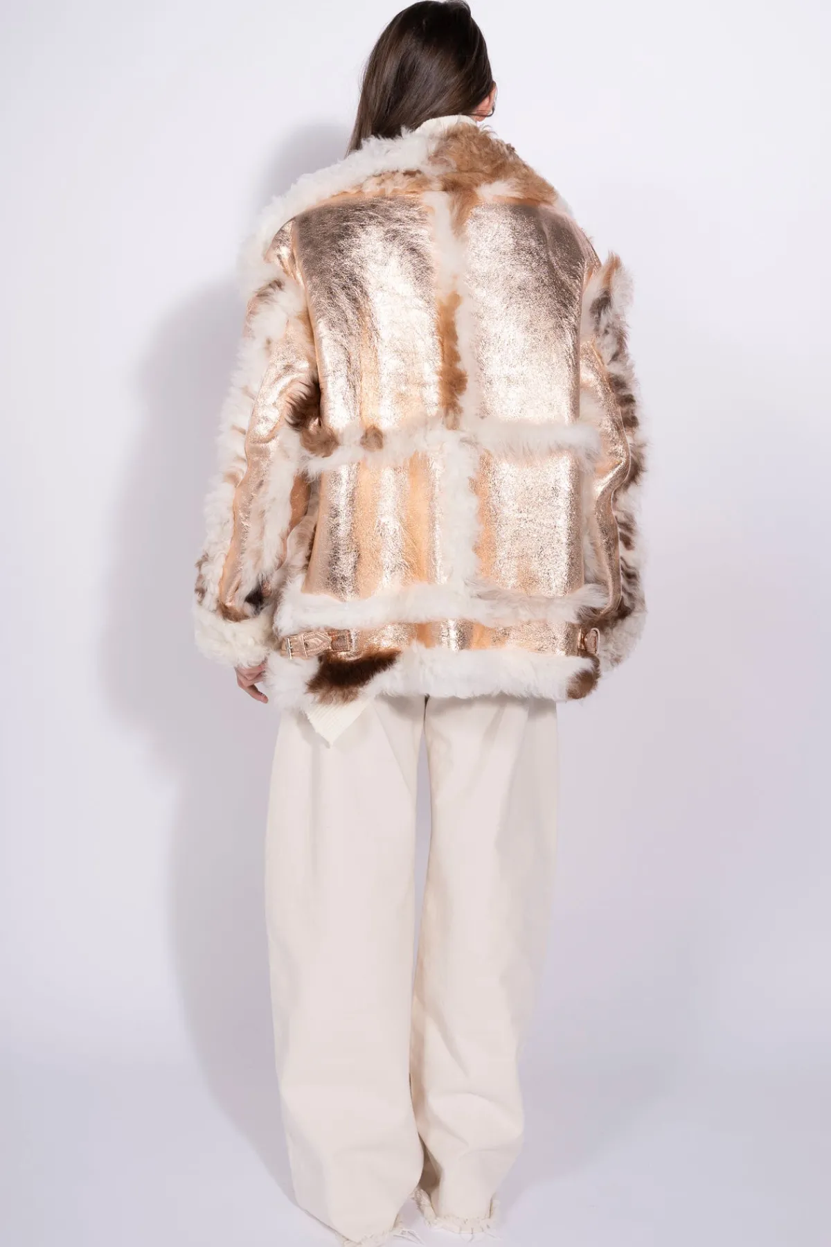 Women Marques ' Almeida FOILED SHEARLING OVERSIZED JACKET