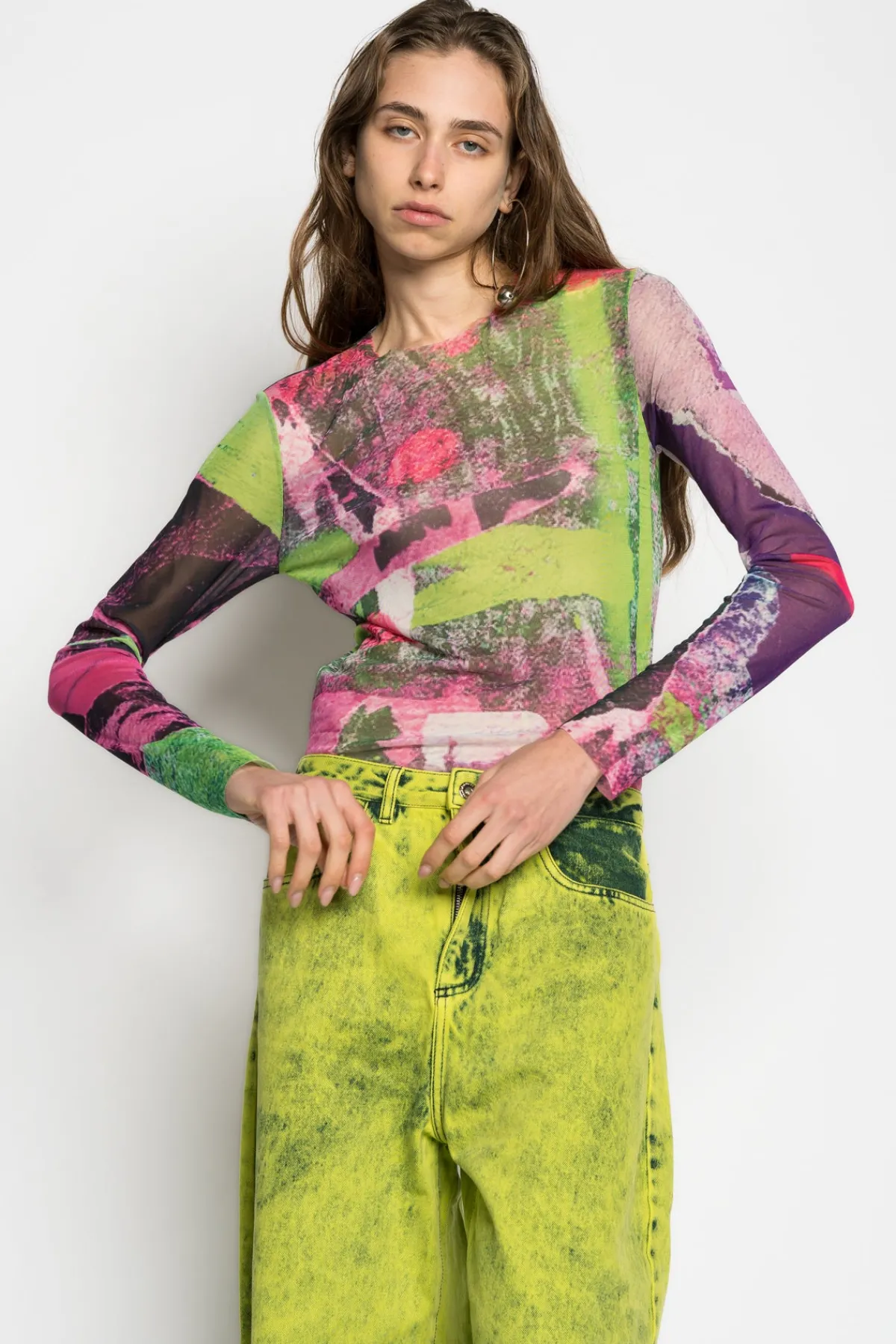 Women Marques ' Almeida GRAFFITI PRINT MESH TOP
