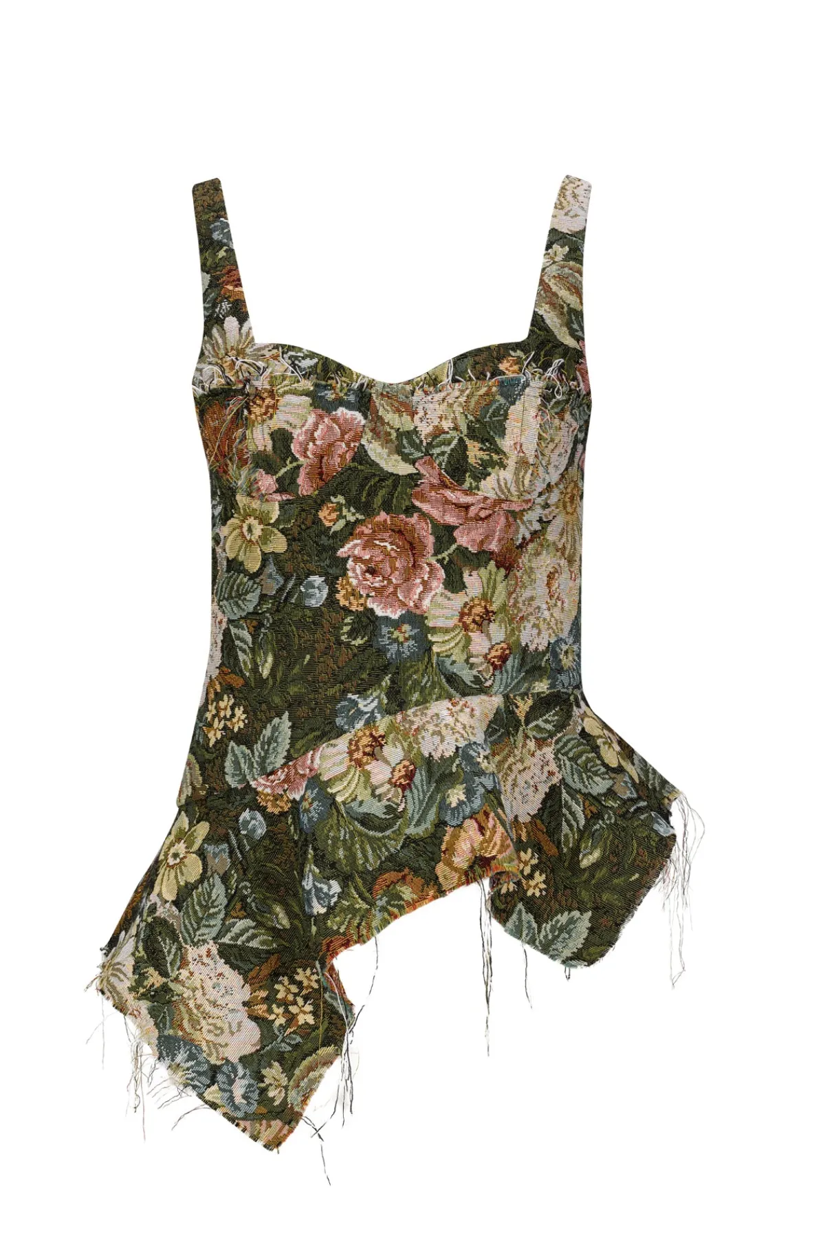 Women Marques ' Almeida GREEN BROCADE PEPLUM CORSET TOP