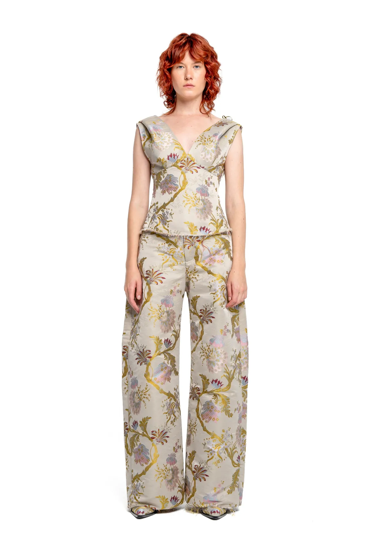 Women Marques ' Almeida SATIN BROCADE BOYFRIEND TROUSERS