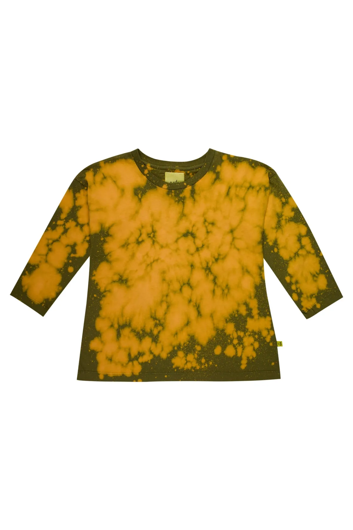 Kids Marques ' Almeida KHAKI AND ORANGE SPLATTERED LONG SLEEVE TOP