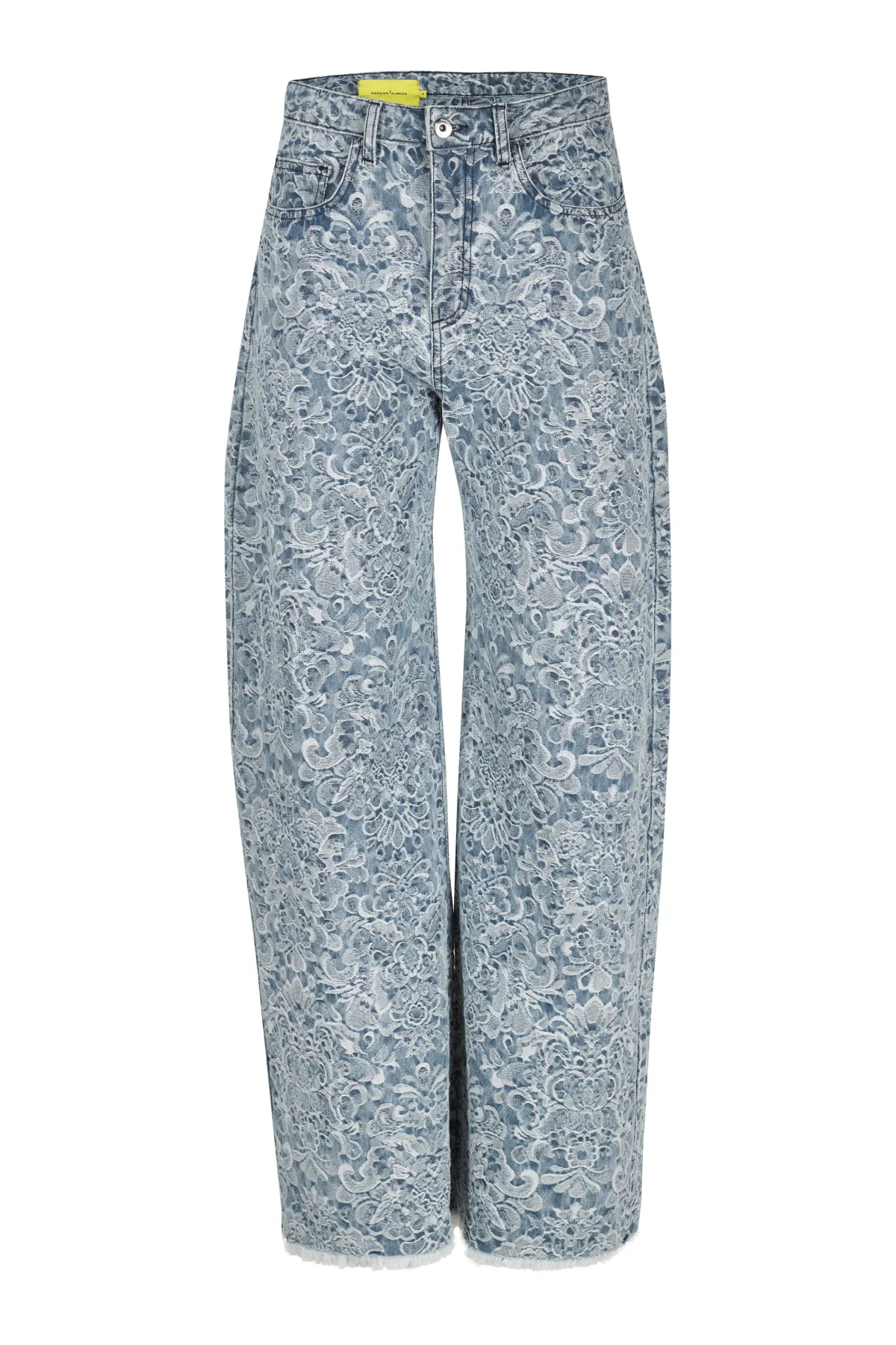 Women Marques ' Almeida LIGHT BLUE BROCADE DENIM BOYFRIEND TROUSERS