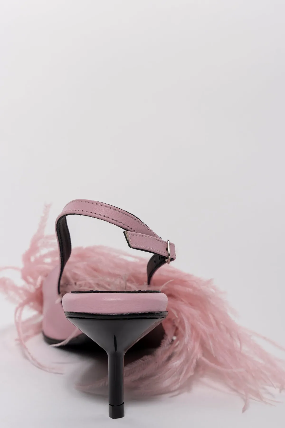Marques ' Almeida LIGHT PINK FEATHER SLING BACKS