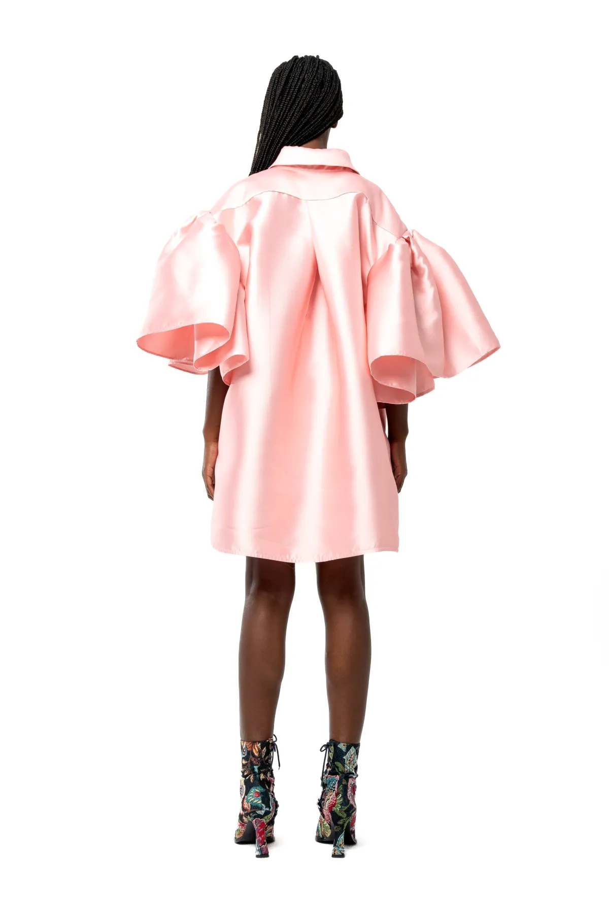 Women Marques ' Almeida LIGHT PINK MIKADO OVERSIZED SHIRT WITH PLEATED SLEEVES