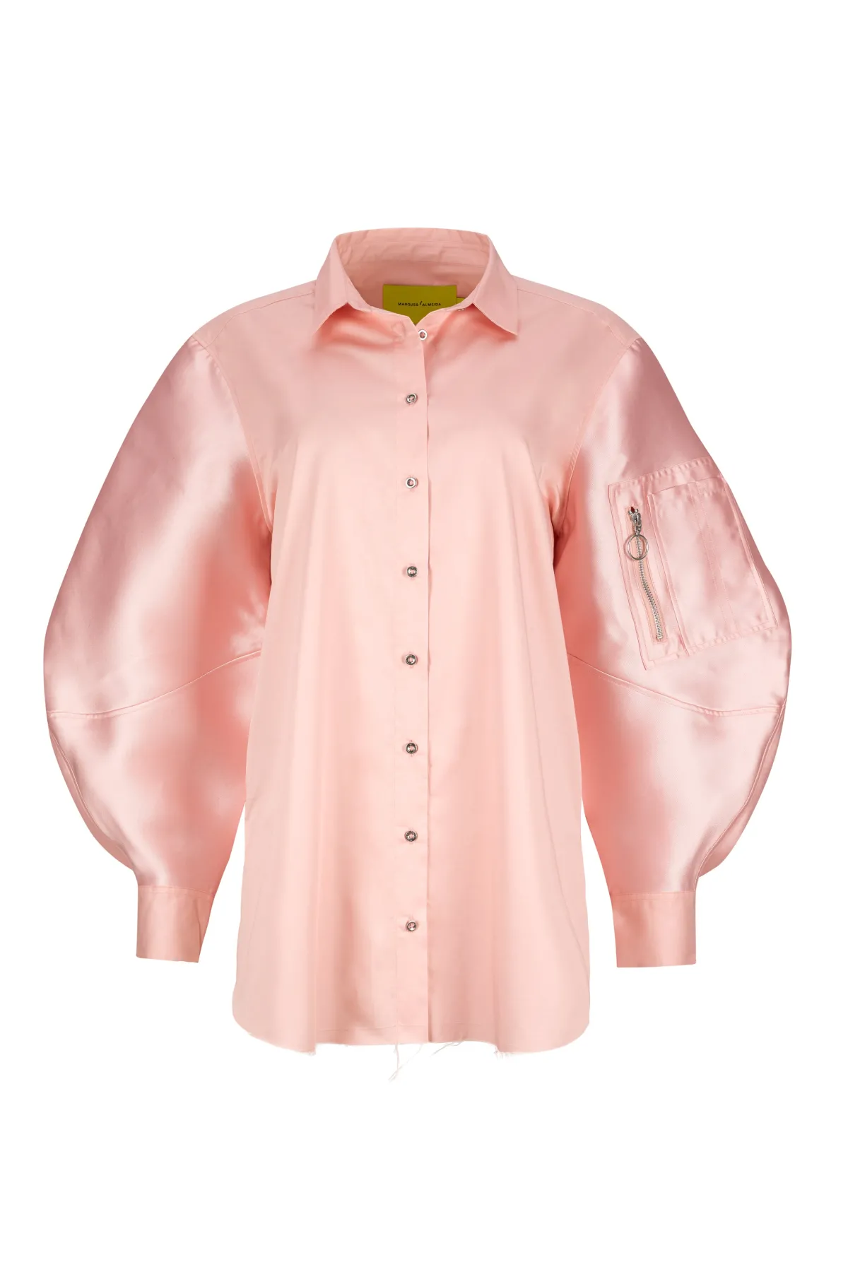 Women Marques ' Almeida LIGHT PINK SHIRT WITH MIKADO BOMBER SLEEVES