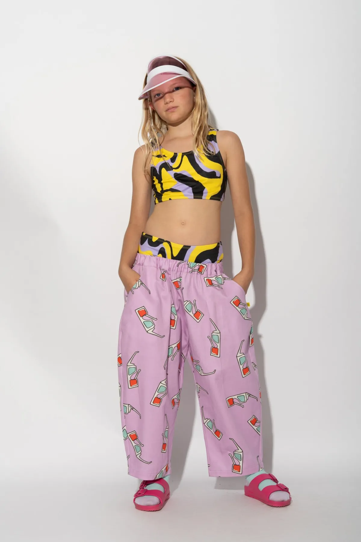 Kids Marques ' Almeida 3D GLASSES PRINT BALLOON TROUSERS