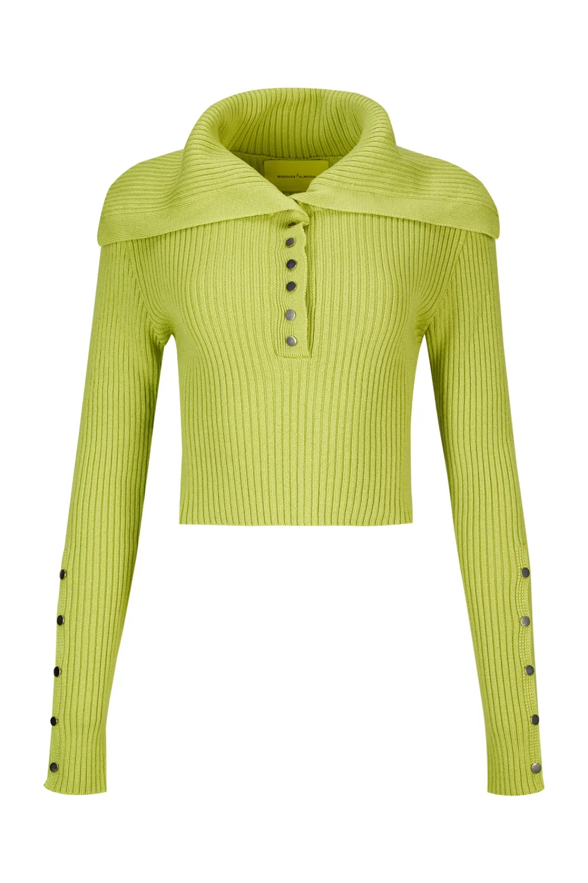Women Marques ' Almeida MERINO WOOL KNITTED CROPPED TOP WITH BIG COLLAR