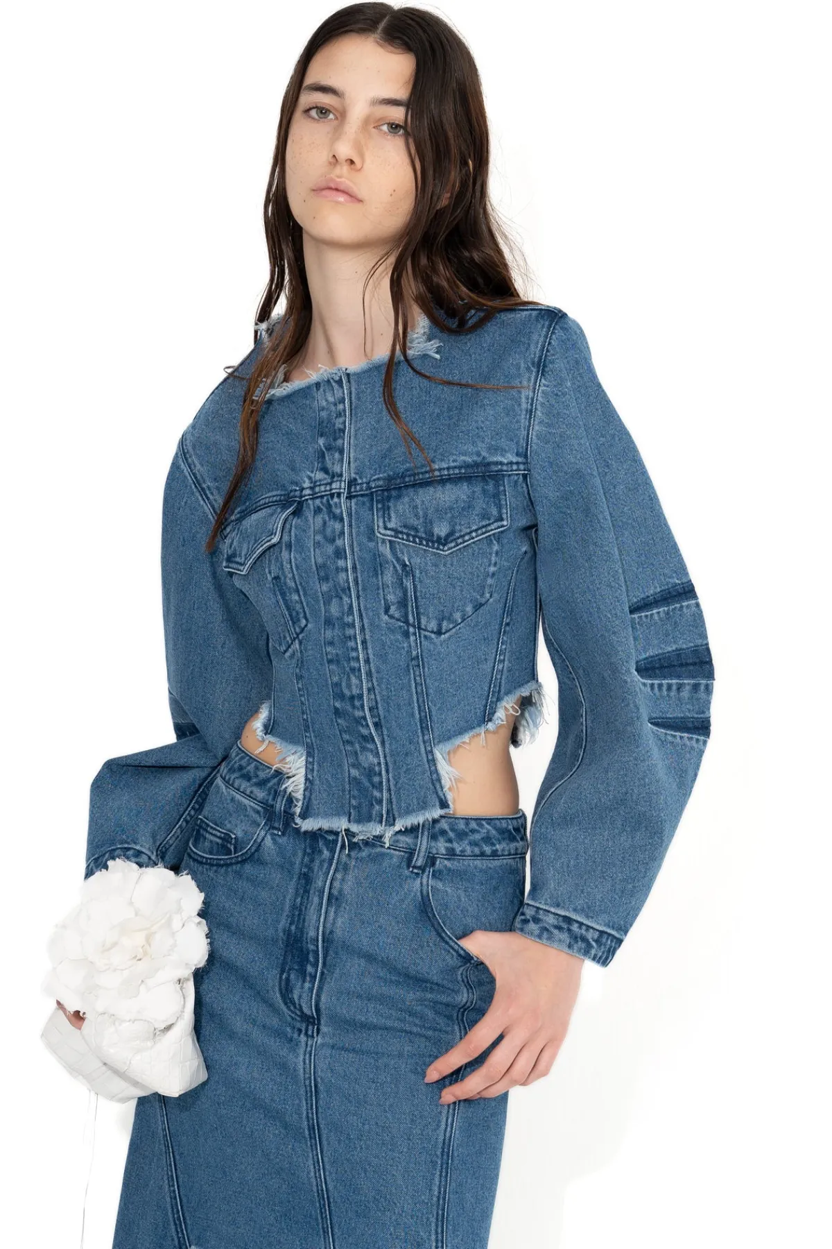 Women Marques ' Almeida MID ROUND SLEEVE CROPPED JACKET