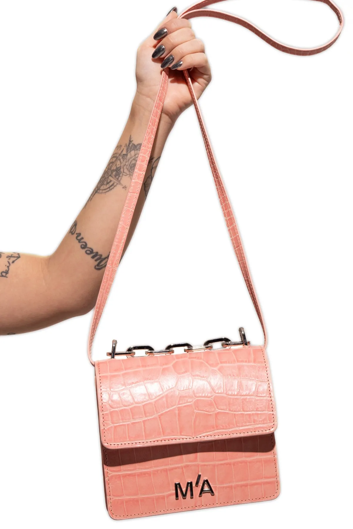 Marques ' Almeida MINI CHAIN BAG IN CROCO
