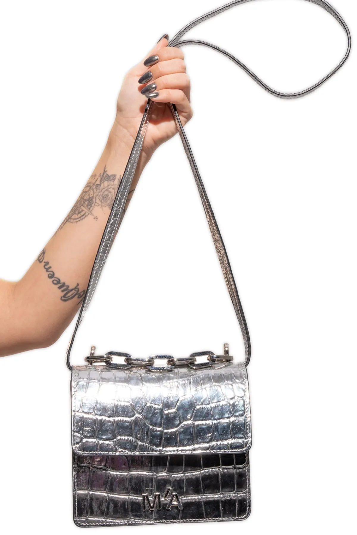 Marques ' Almeida MINI CHAIN BAG IN CROCO