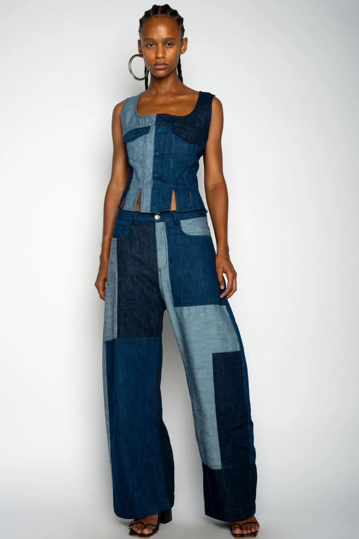 Women Marques ' Almeida MIXED DENIM BOYFRIEND TROUSERS
