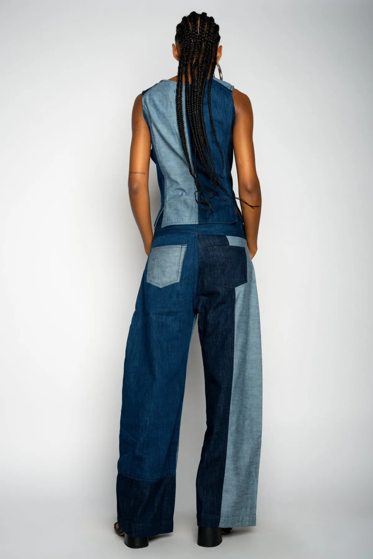 Women Marques ' Almeida MIXED DENIM BOYFRIEND TROUSERS