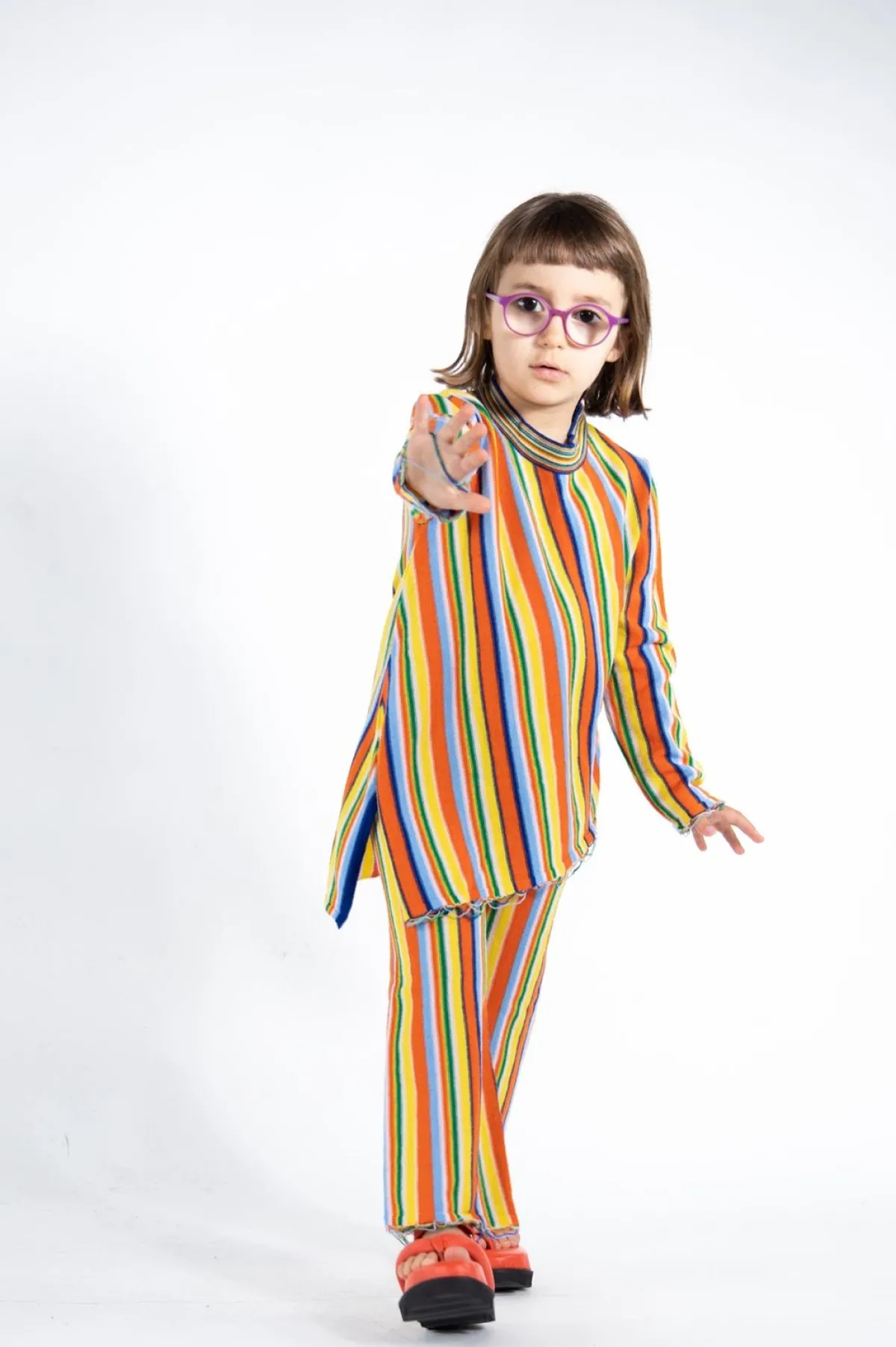 Kids Marques ' Almeida MULTI STRIPE KNIT TROUSERS