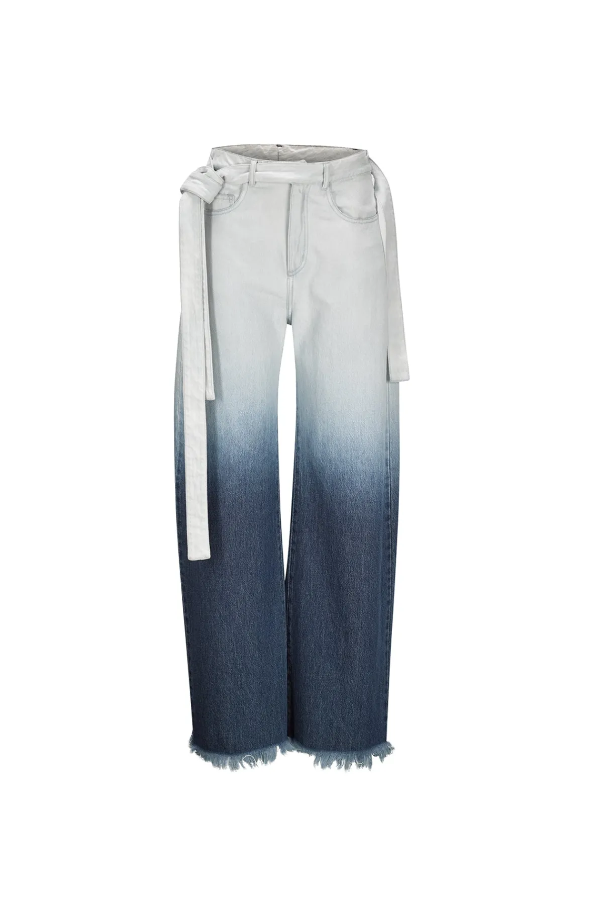 Women Marques ' Almeida OMBRE DENIM BOYFRIEND JEANS WITH BELTS