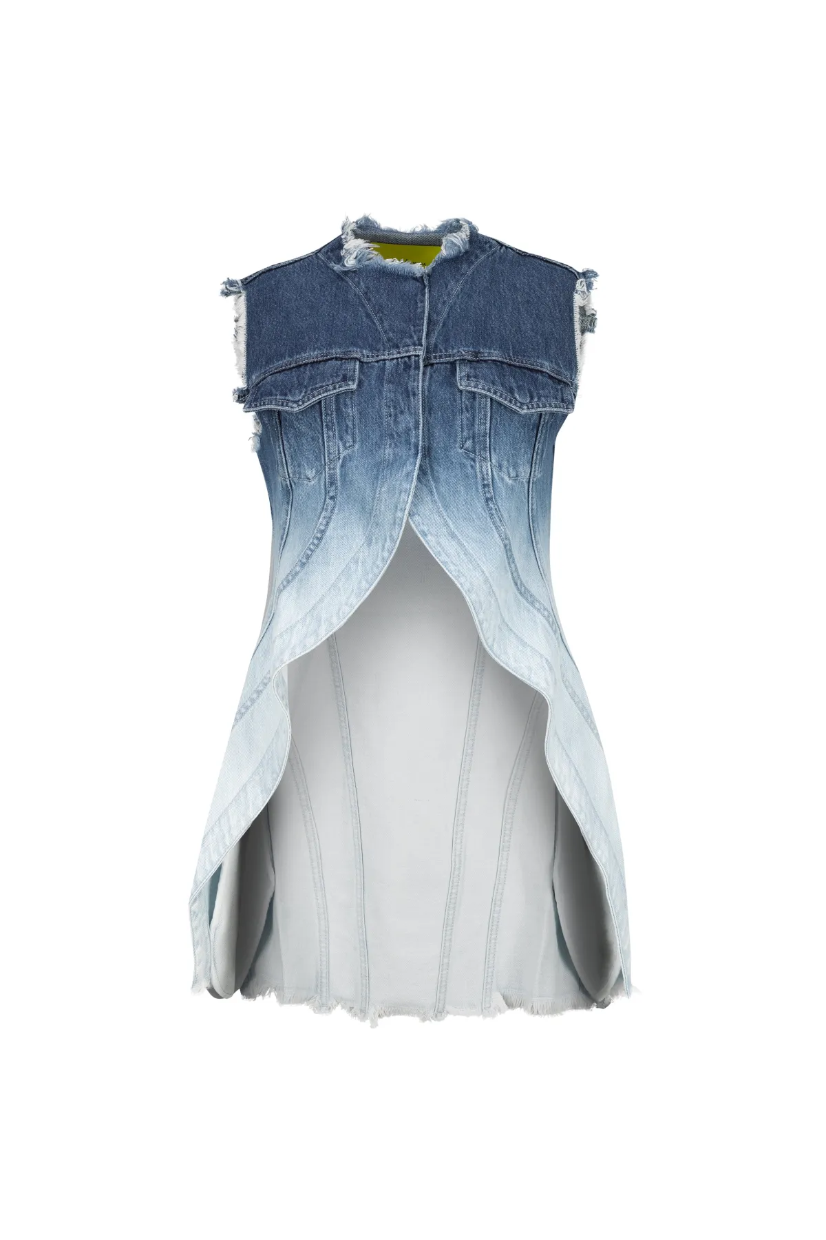Women Marques ' Almeida OMBRE DENIM PUSHED-BACK VEST