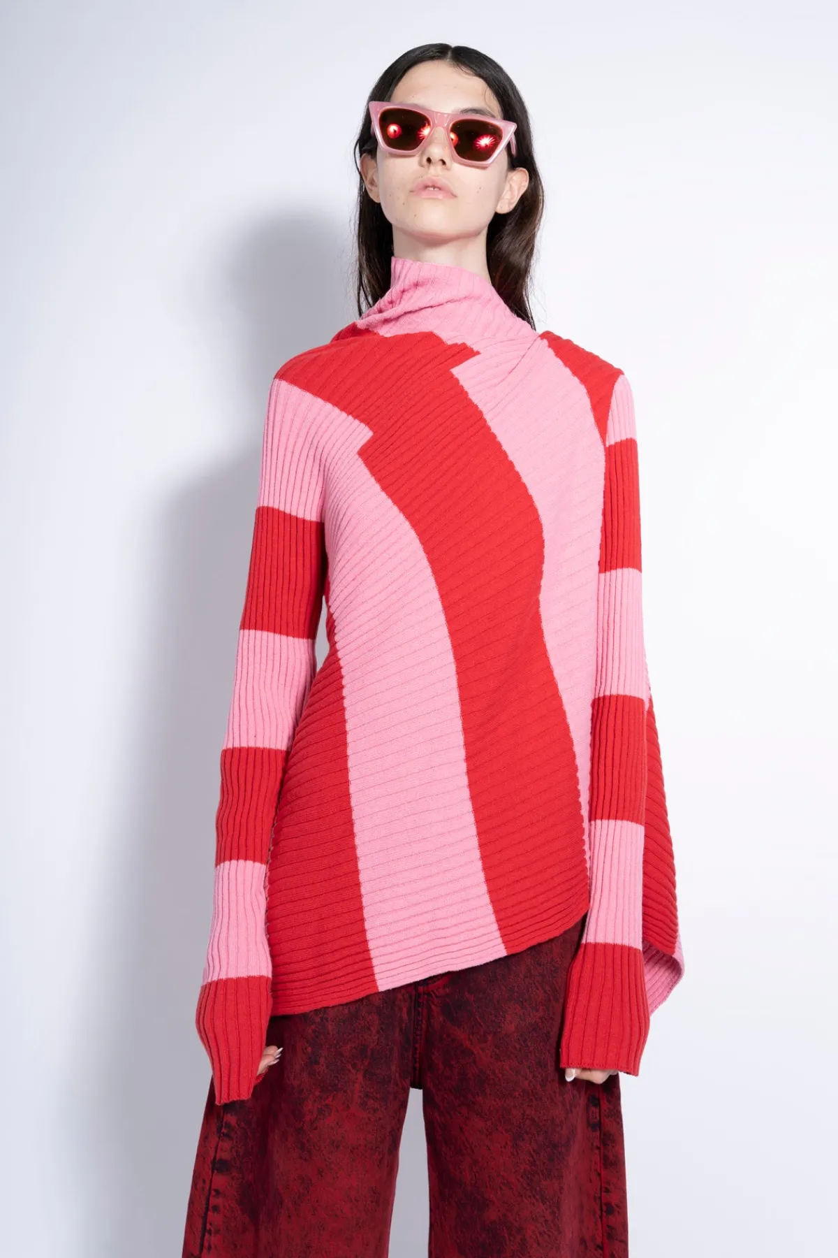 Women Marques ' Almeida PINK AND RED DRAPED JUMPER