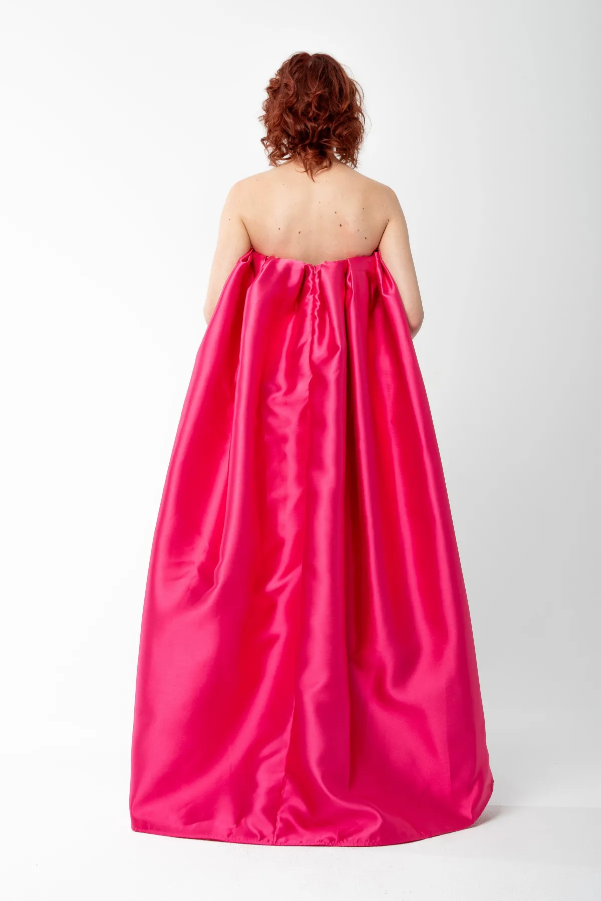 Women Marques ' Almeida PINK PLEATED STRAPLESS TOP WITH LONG BACK