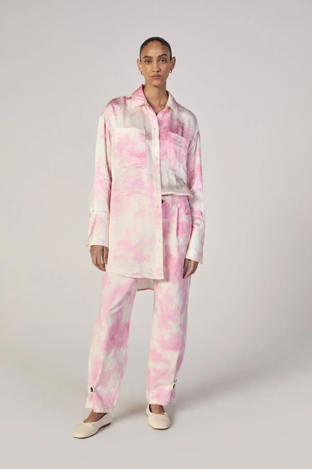 Women Marques ' Almeida PINK TIE-DYE CUFFED TROUSERS