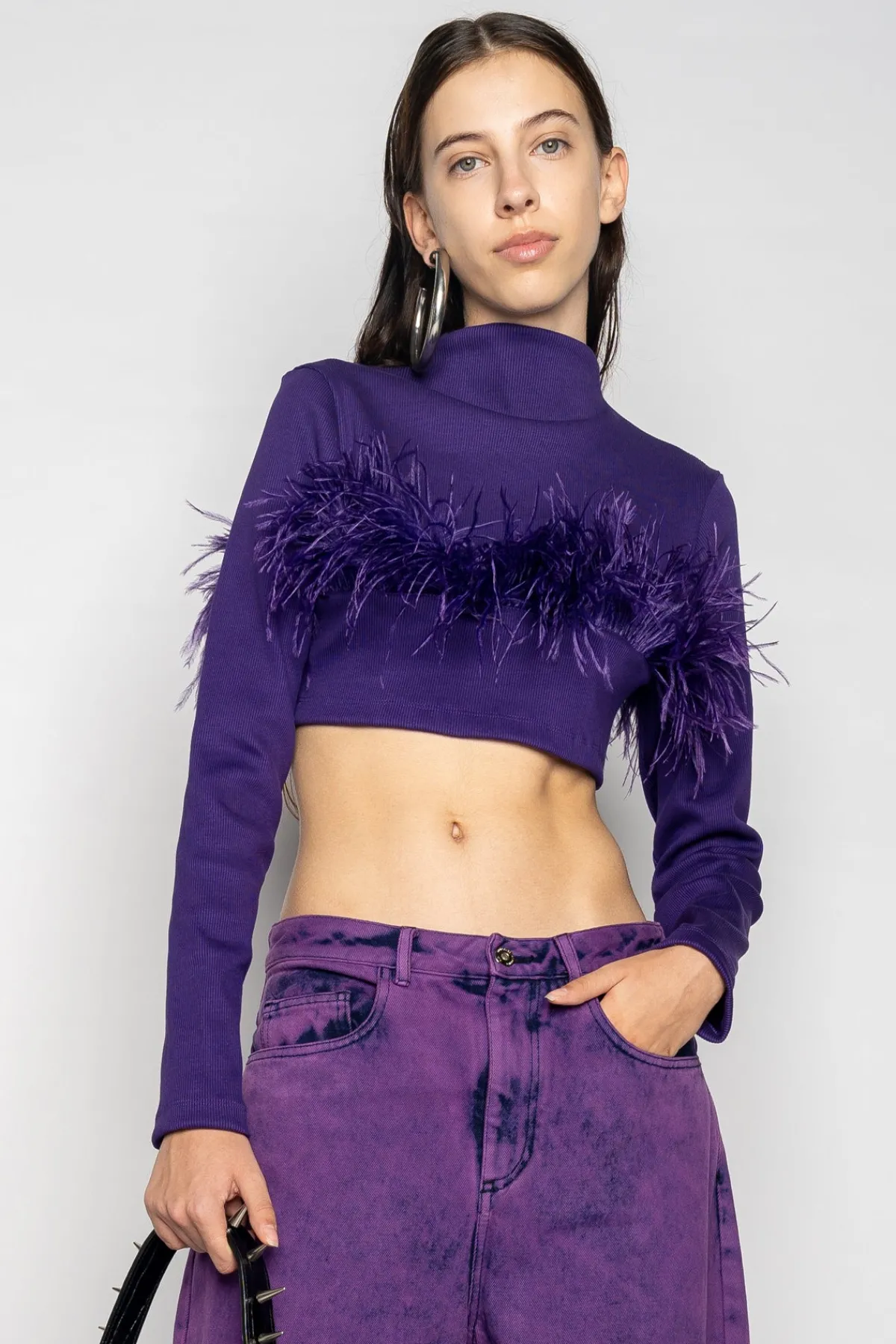 Women Marques ' Almeida CROPPED FEATHER TOP