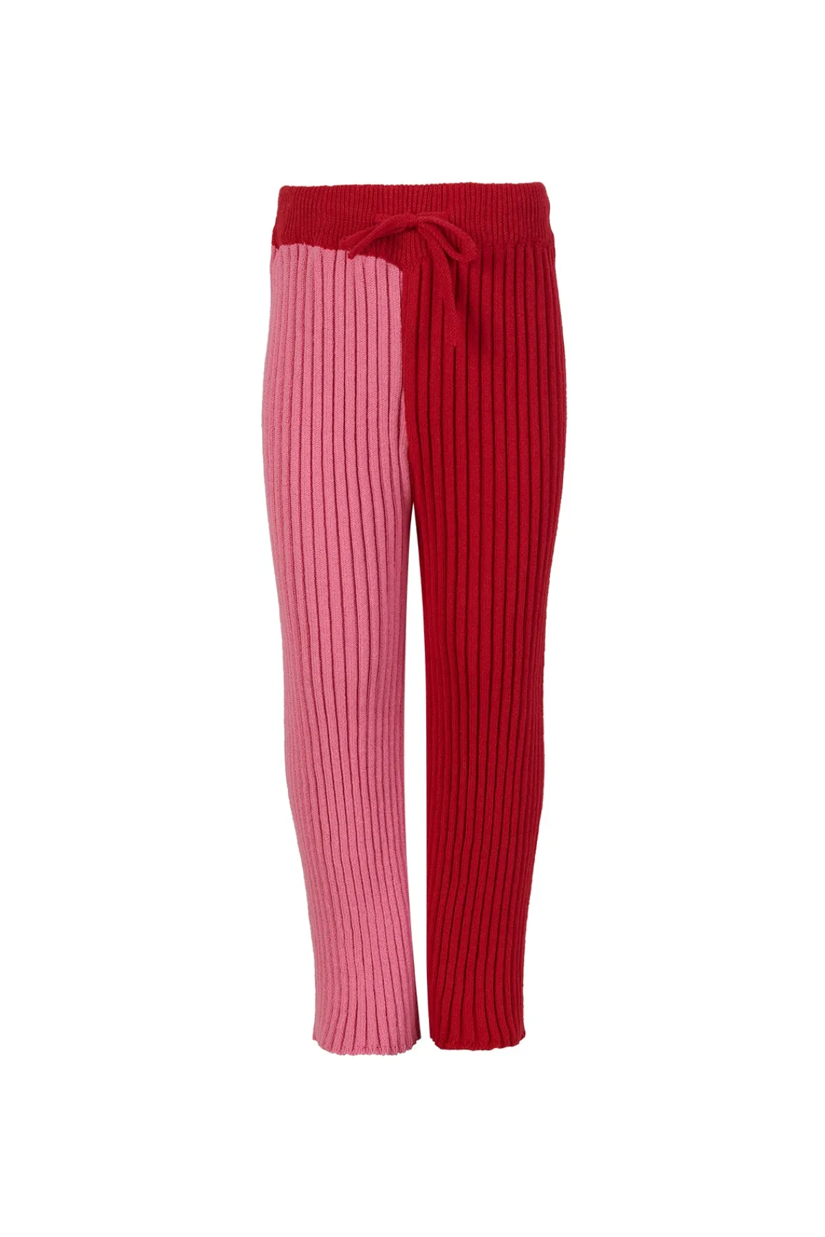 Kids Marques ' Almeida RED AND PINK COTTON KNIT TROUSERS