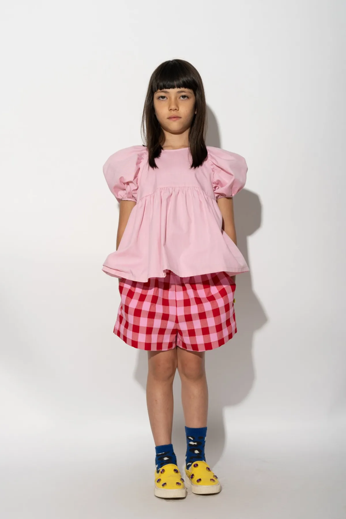Kids Marques ' Almeida RED AND PINK GINGHAM BOXER SHORTS