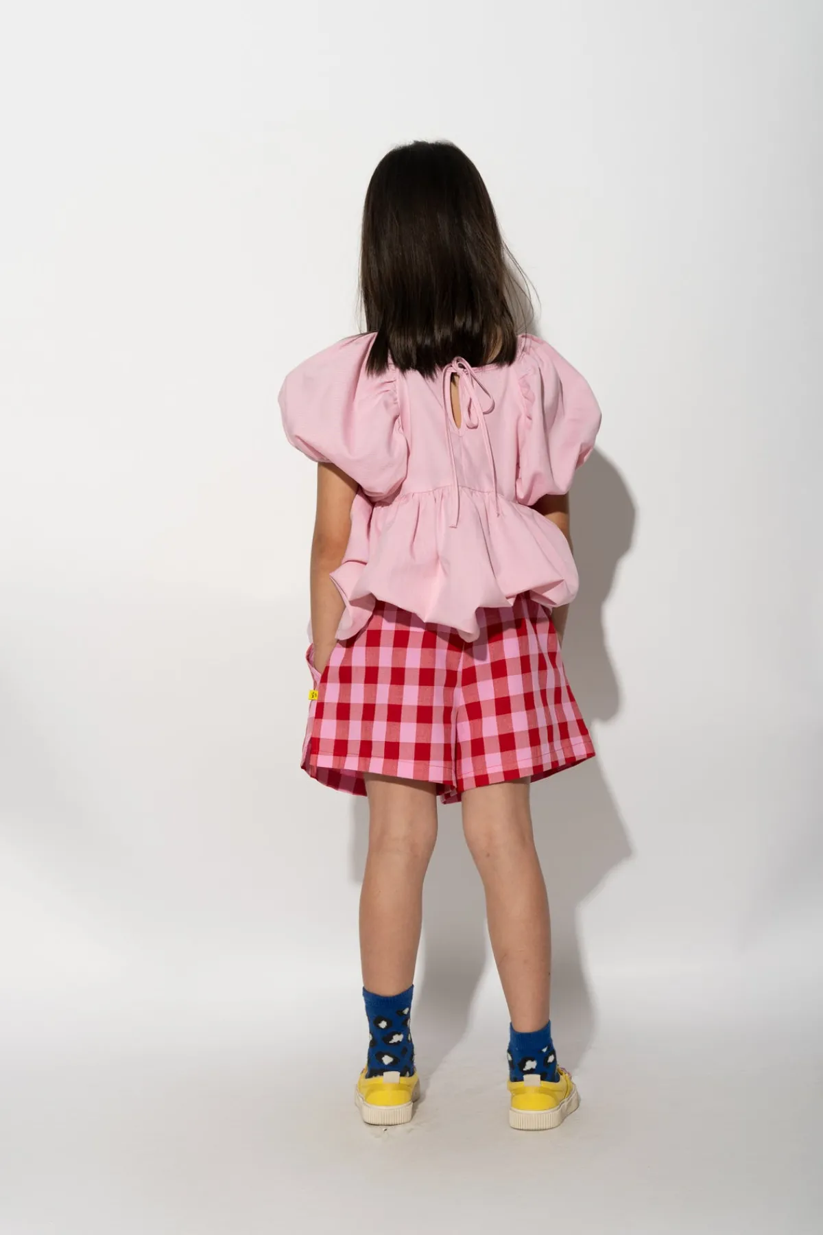 Kids Marques ' Almeida RED AND PINK GINGHAM BOXER SHORTS