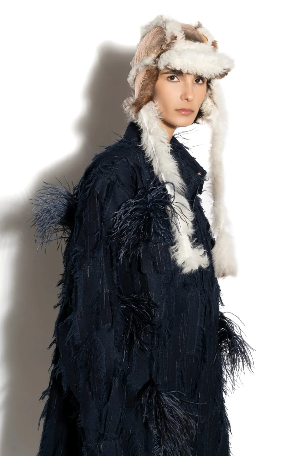 Marques ' Almeida ROSE GOLD LEATHER EAR COVER HAT