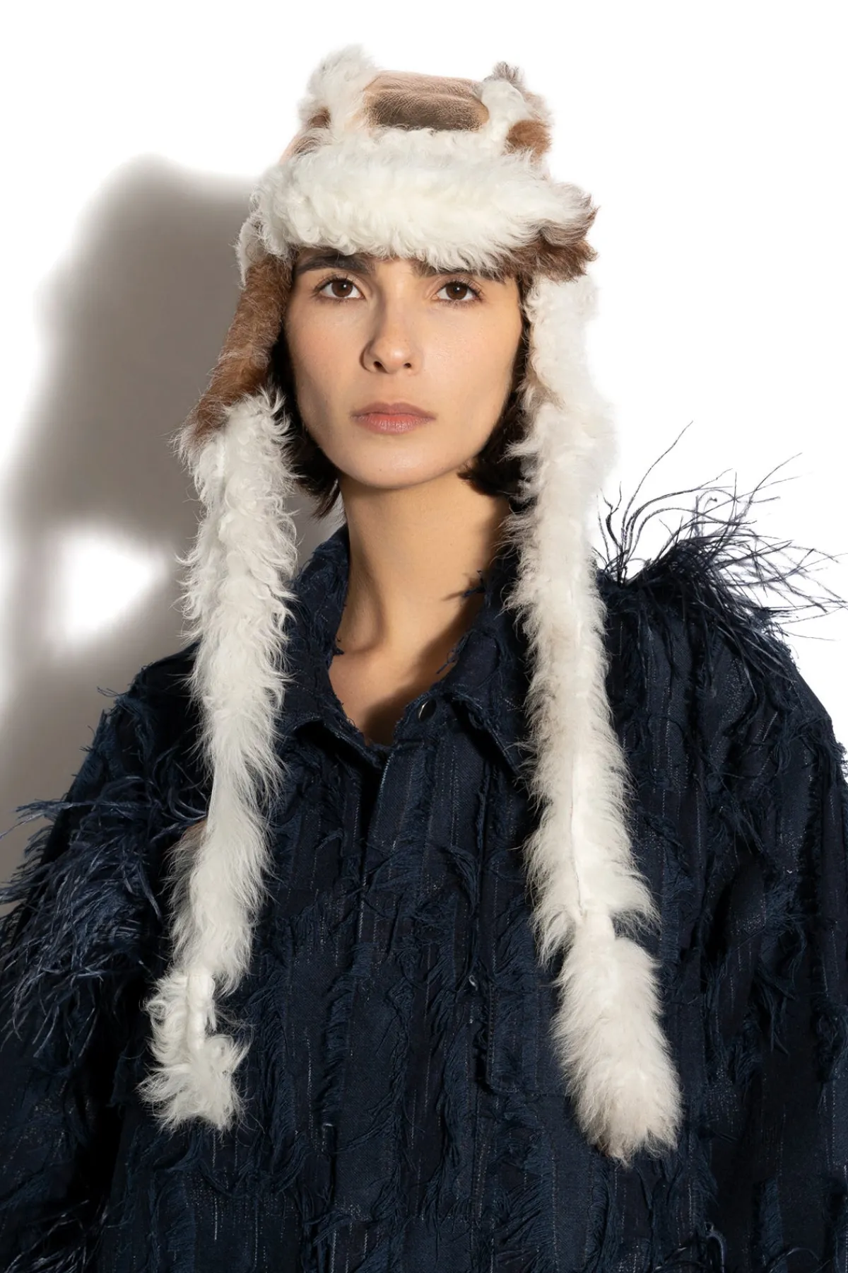 Marques ' Almeida ROSE GOLD LEATHER EAR COVER HAT