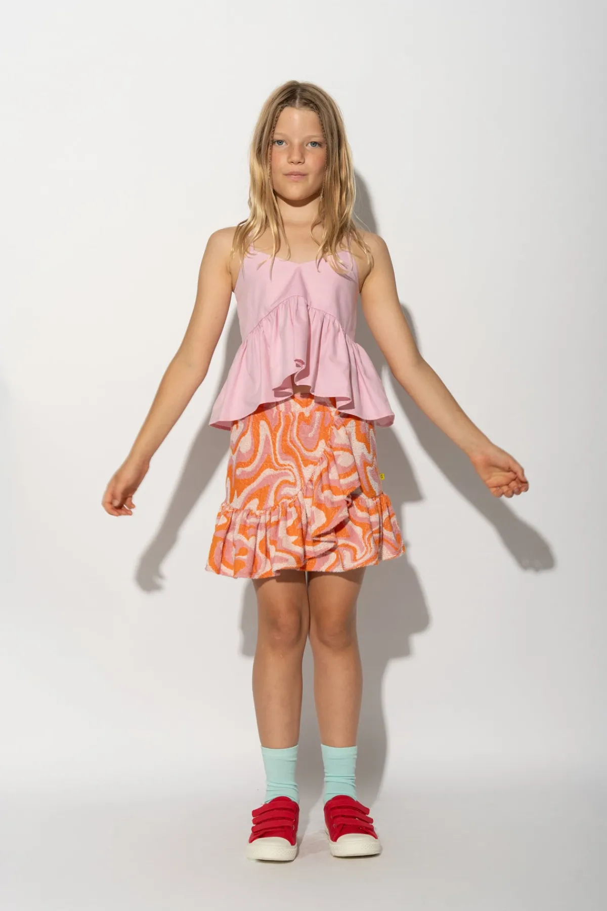 Kids Marques ' Almeida TERRY WAVY PRINT SHORT SKIRT