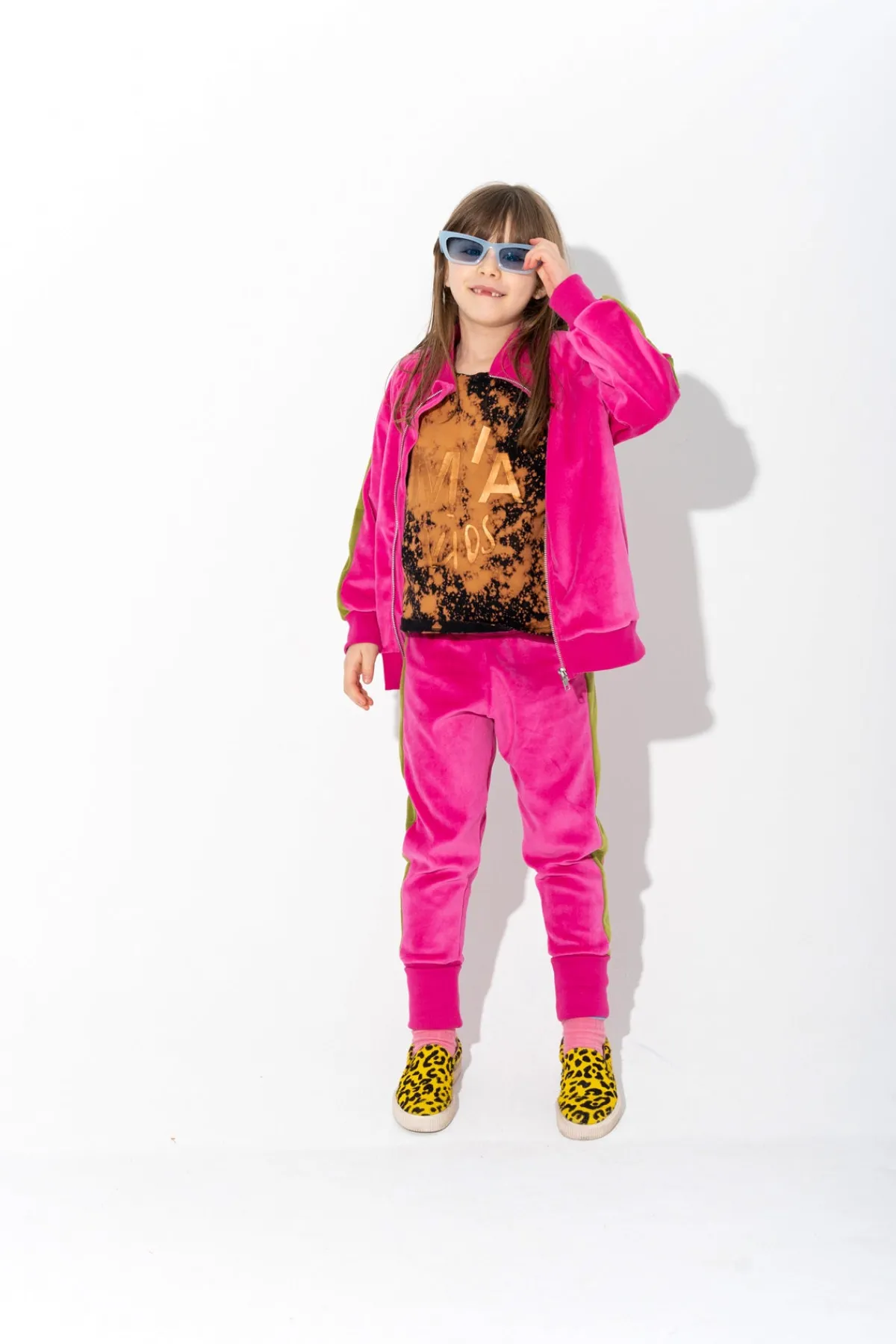 Kids Marques ' Almeida TRACKSUIT VELOUR TROUSERS WITH CONTRAST TAPE
