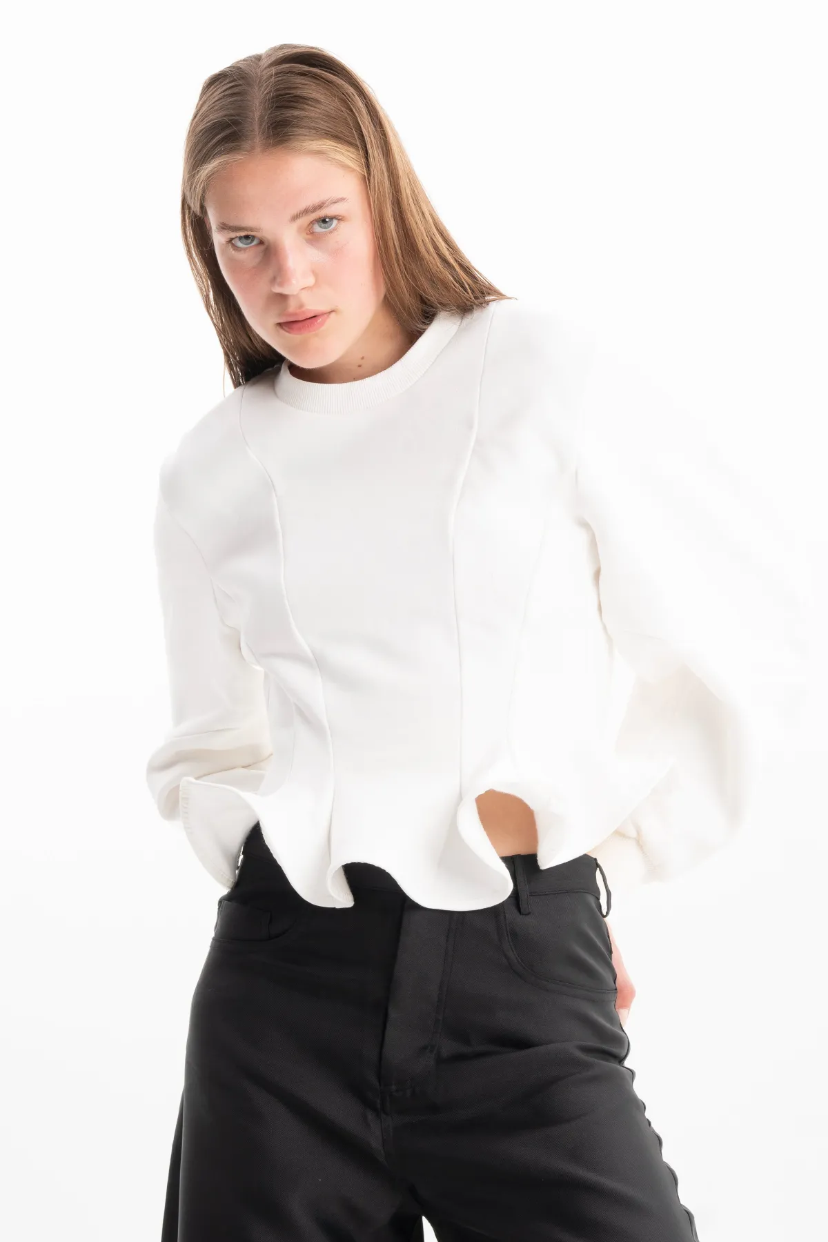 Women Marques ' Almeida FRILL HEM SWEATSHIRT