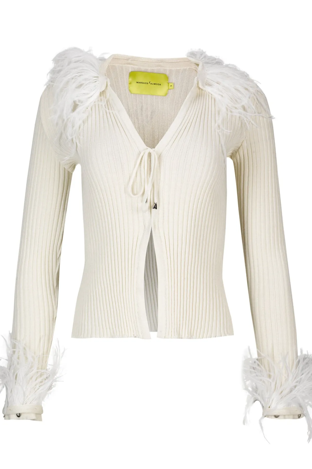 Women Marques ' Almeida MERINO WOOL CARDIGAN WITH FEATHERS