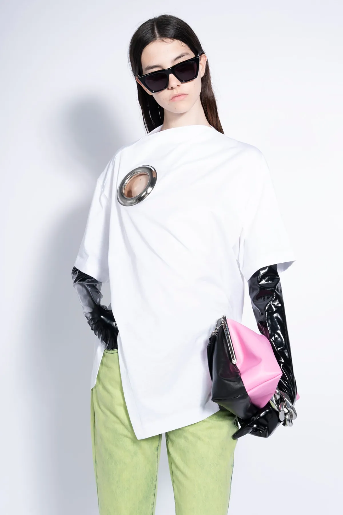 Women Marques ' Almeida OVERSIZED T-SHIRT WITH BIG EYELET
