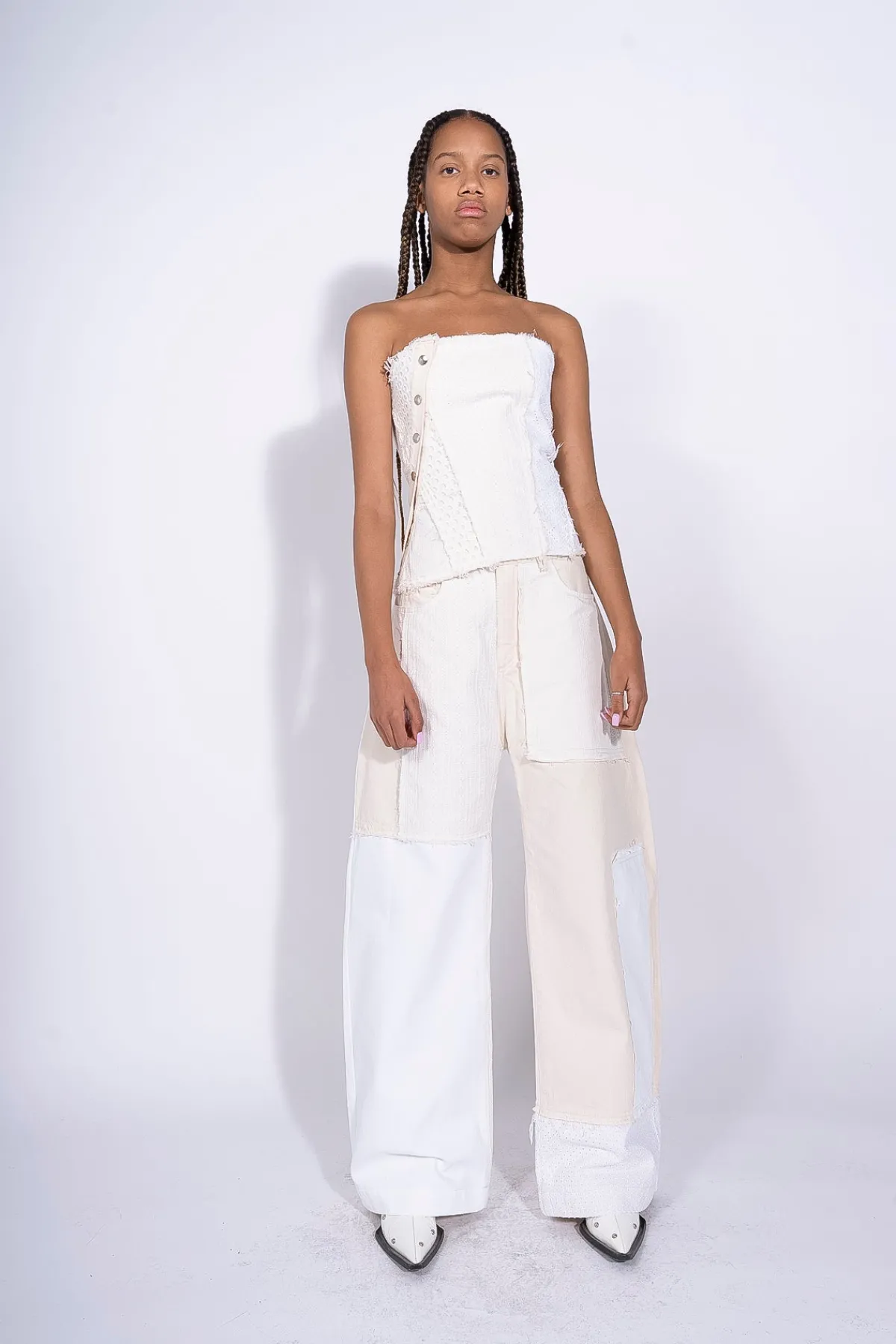 Women Marques ' Almeida PATCHWORK BOYFRIEND TROUSERS