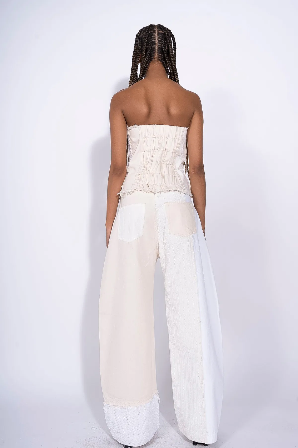 Women Marques ' Almeida PATCHWORK BOYFRIEND TROUSERS