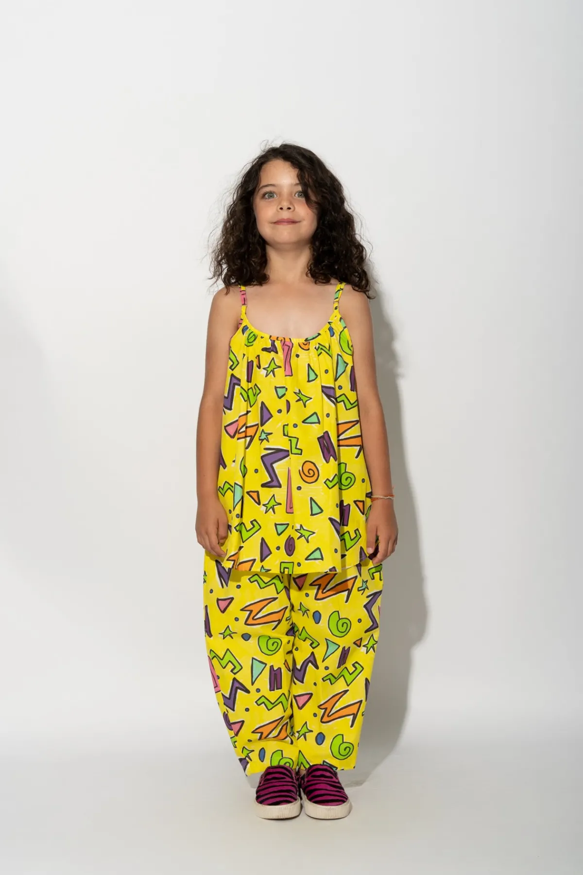 Kids Marques ' Almeida SQUIGGLE PRINT OVERSIZED SLIP TOP