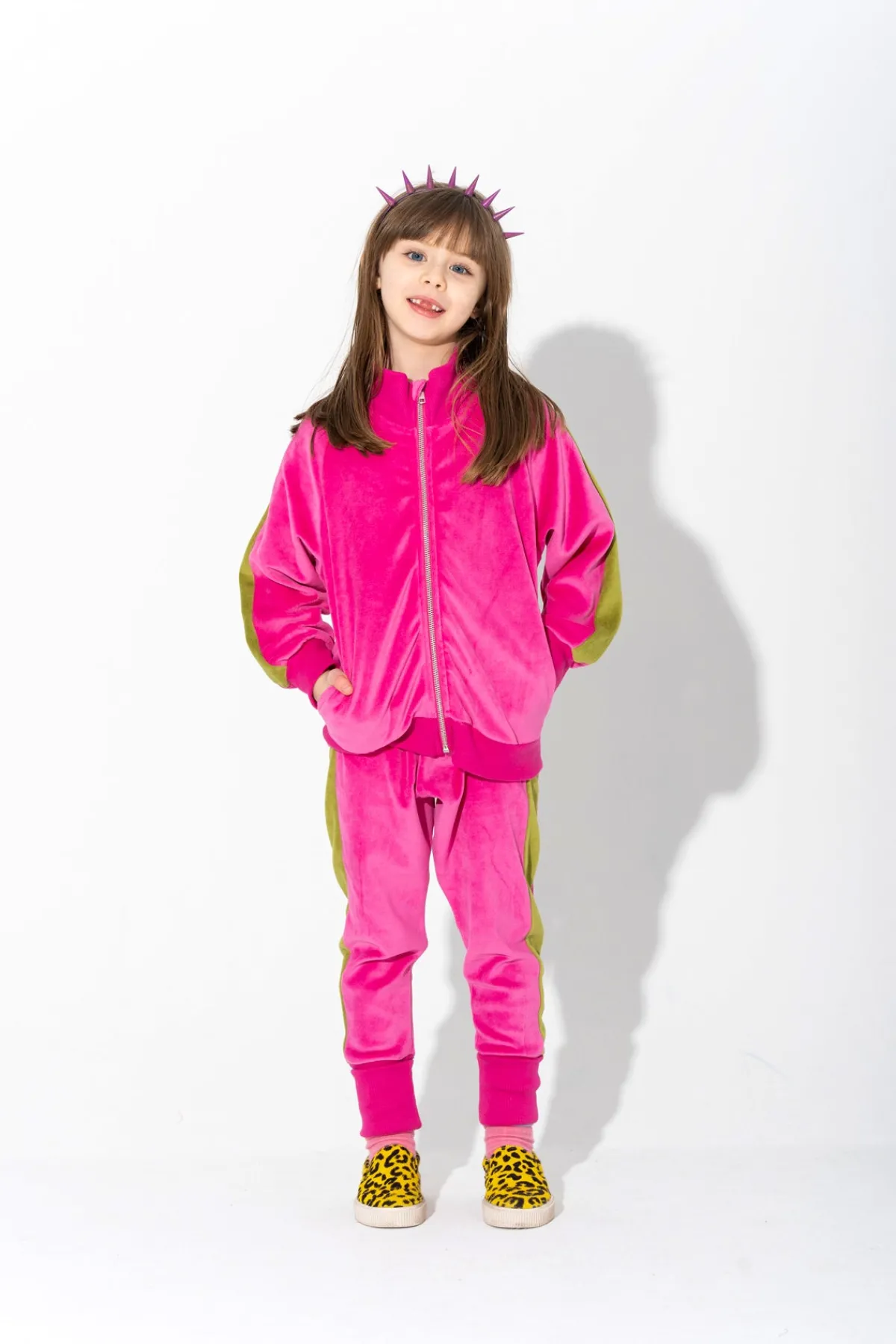 Kids Marques ' Almeida ZIP UP VELOUR JACKET WITH CONTRAST TAPE
